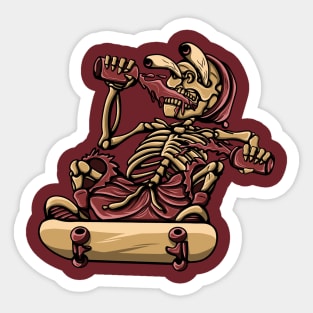 Artwork Illustration Of Golden Skull Vector Sticker